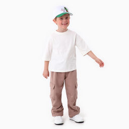 Кепка детская Life style, белая, р-р 52-54, 5-7 лет