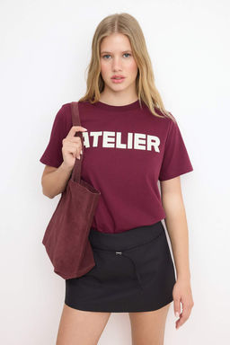 Murdum Slogan Regular Bisiklet Yaka Standart Kol K?sa %100 Pamuk Orme T-Shirt TWOSS26TS00208