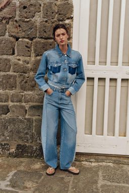 JEANS Z1975 BARREL TIRO MEDIO COMBINADO / Azul medio