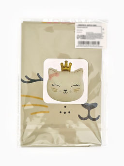 Цена за 3 шт. Воздушный шар фольгированный 32" "Кошечка с короной" цвет кремовый