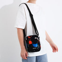 Сумка молодёжная на молнии, наружный карман, цвет чёрный - Simaland фото 6