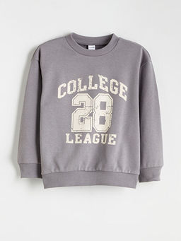 Yaz? Bask?l? Erkek ?ocuk Sweatshirt