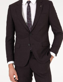 Бордово-красный приталенный костюм - Cacharel фото 6