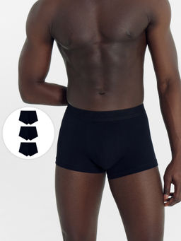 Трусы мужские боксеры мультипак (3 шт.) в черном цвете черный +черный +черный 411124-3