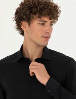 Siyah Slim Fit Uzun Kollu G_mlek - Pierre cardin фото 2