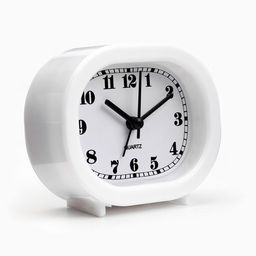 Часы - будильник настольные «Классика», на ножках, 10×8.5 см, белые
