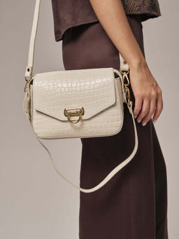 Женская сумка кросс-боди Azaro 3684 бежевый лен/мороко