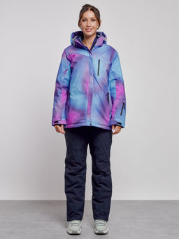 Горнолыжный костюм женский большого размера зимний фиолетового цвета 03936F - Chunmai фото 2