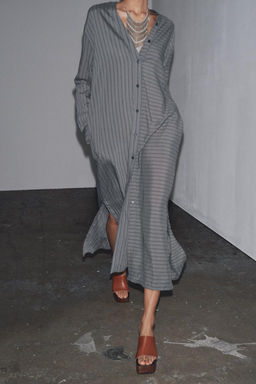 ZW COLLECTION STRIPED SHIRT DRESS - Zara фото 4