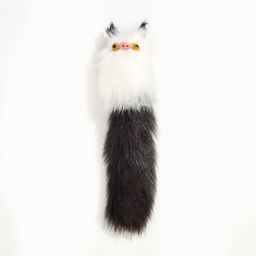 Игрушка для кошек Кот-дружок, искусственный мех, корпус 7 см, белая/чёрная - Simaland фото 5