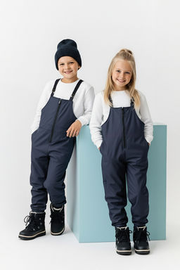 Indigo Duz Halter Yaka Regular Unisex Cocuk Yagmur Tulumu TKDAW26TU00001