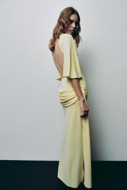 OPEN BACK CAPE LONG DRESS - Zara фото 4
