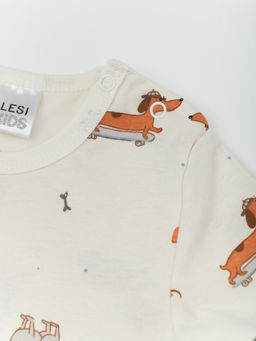 Футболка из тонкого хлопка, беж/синий - Lesi kids фото 4