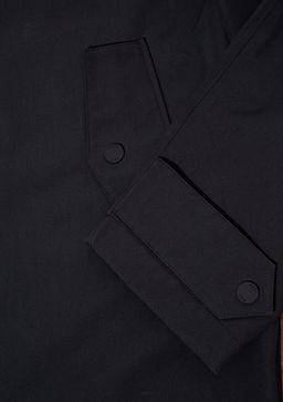 Siyah Kapusonlu Uzun Ceket - Mavi фото 8