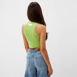 Топ в рубчик женский MIST, onesize, салатовый