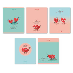 Светоч Т204 Тетрадь ученическая общая, твин лак, A5 80 л. на скобе 65 г/кв.м , белизна 100 % 5 шт. клетка 01528 Ты в моём сердце