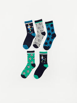 Desenli Erkek ?ocuk Soket ?orap 5li