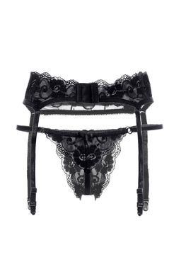 Комплект Erolanta Tatyana: пояс для чулок и стринги, черный (42-44)  фото 9