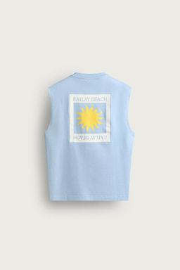 CAMISETA TANK GR?FICO SOL / Celeste - Zara фото 7