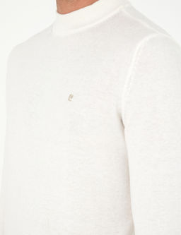 Ekru Slim Fit Yar_m Bal_k__ Yaka Basic Triko Kazak - Pierre cardin фото 7