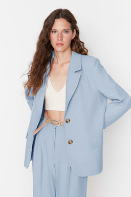 TRENDYOLMILLA Limited Edition Vizon Regular Astarl? Dokuma Blazer Ceket TWOAW23BC00132  фото 5