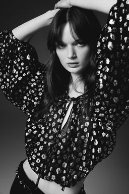 Blusa en tejido jacquard