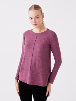 Bisiklet Yaka D?z Uzun Kollu Kad?n Bluz