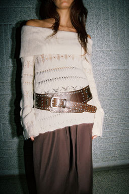 OPENWORK OFF-THE-SHOULDER JUMPER - Zara фото 2