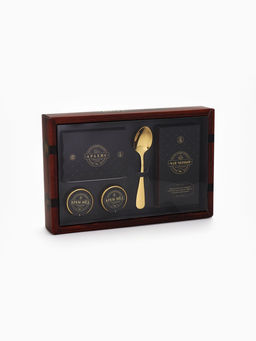 Подарочный набор 23 Февраля, крем-мед, орехи в шоколадной глазури, чай, ложка - Фабрика счастья фото 8