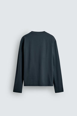 CAMISETA MERCERIZADA MANGA LARGA / Gris oscuro - Zara фото 8
