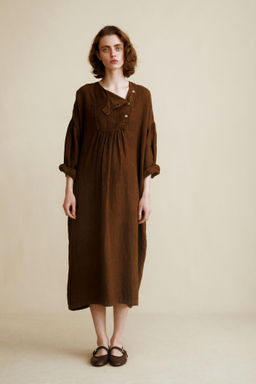 VESTIDO LINO 100% CREATED BY CARAMEL LONDON X ZARA / Chocolate