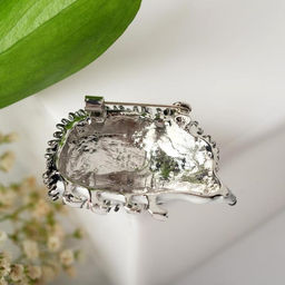 Брошь «Ёжик» лесной, цвет чёрно-белый в серебре