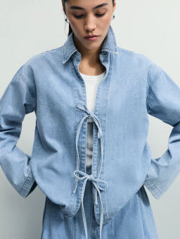 Джинсовая рубашка с завязками / Zarina