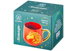 Кружка 530 мл 13,5*10,5*10,7 см Лошадь золотая на красном, фарфор - Elan gallery фото 6