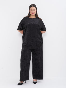 Бархатный костюм KO42911BLK01