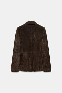 DOUBLE-BREASTED 100% LEATHER SUEDE BLAZER - Zara фото 9