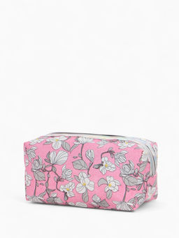 Косметичка на молнии женская, с рисунком, с рисунком, пастельно-розовая - Simaland фото 3