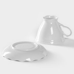 Чайная пара Добрушский завод «Бельё», 2 предмета: чашка 250 мл, блюдце 15 см, фарфор, белая