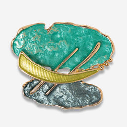 Брошь на магните абстрактной формы металлическая