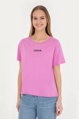 Женская фиолетовая футболка с круглым вырезом - U.s. polo assn фото 8