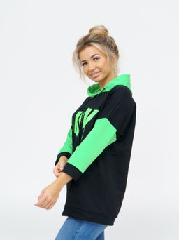 806 Худи "черный/салатовый"
