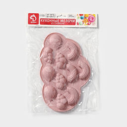 Форма для шоколада Доляна Погода, силикон, 22.5?14.5?1.5 см, 11 ячеек, МИКС  фото 8