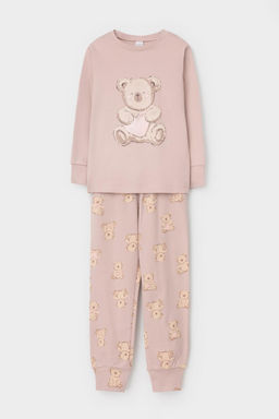 Crockid _ К 1541/кофейный,медвежонок с бантиком пижама дет