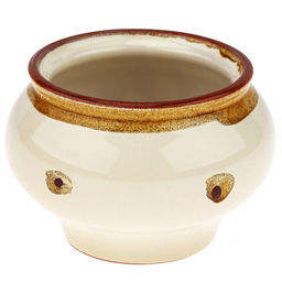 Горшок для жаркого керамический Русский 0,33л, д11,2см, h9,5см, Карамель, с крышкой (Россия) - Домашняя мода фото 3