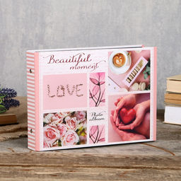 Фотоальбом на кольцах 25 листов Beautiful moment сердце, с уголками, 27?19 см