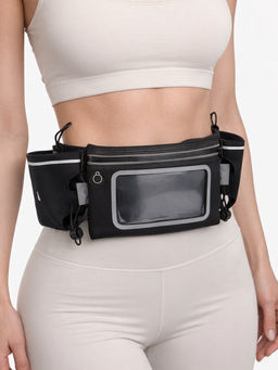 Сумка поясная туристическая, влагозащитная, 52×13 см, черная