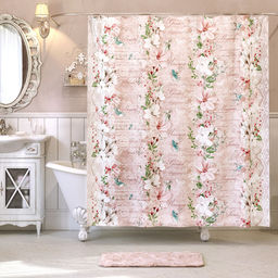 VAL JR-G-1818 Штора для ванной комнаты, полиэстер, 180*180 см, JARDIN GRACE, шт
