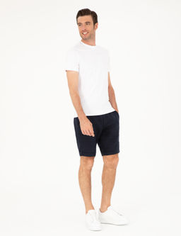Beyaz Slim Fit Bisiklet Yaka T-shirt