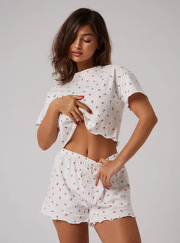 K13248 Домашний костюм (шорты и футболка) СЛИВКИ