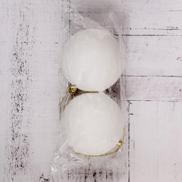 Цена за 2 шт. Ёлочные игрушки Матовый, шары новогодние, d=8 см, набор 2 шт., белый - Зимнее волшебство фото 2